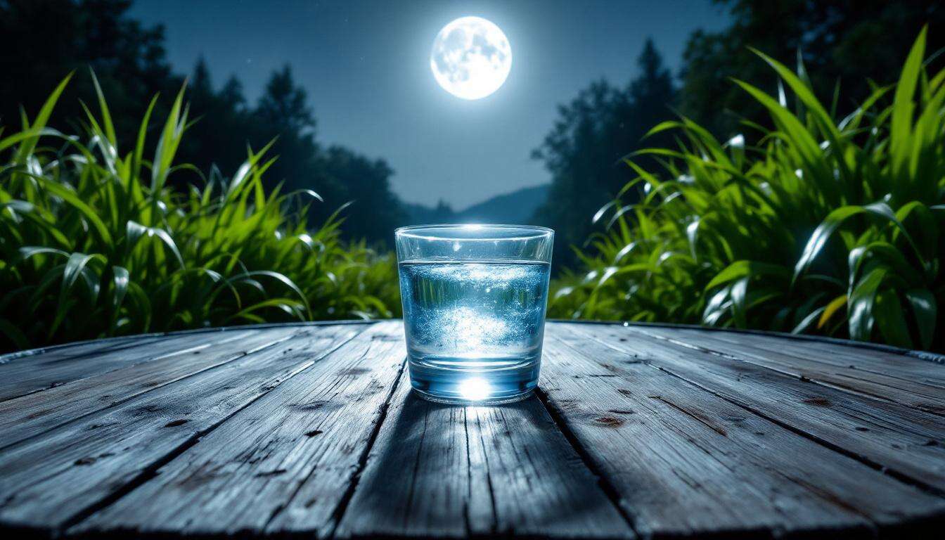 Rituel de pleine lune : verre d'eau et bien-être